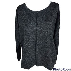 Band of Gypsies Sweater Scoop Neck Black with White Pullover Small NWOT